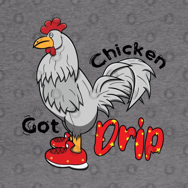 Chicken With Shoes White Red DRIP by Dad n Son Designs